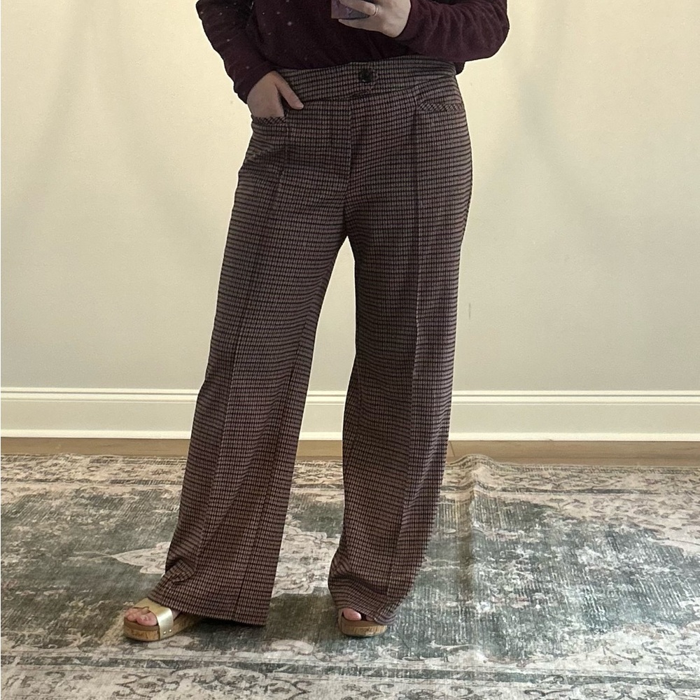 Cato Burgundy Plaid Trousers
